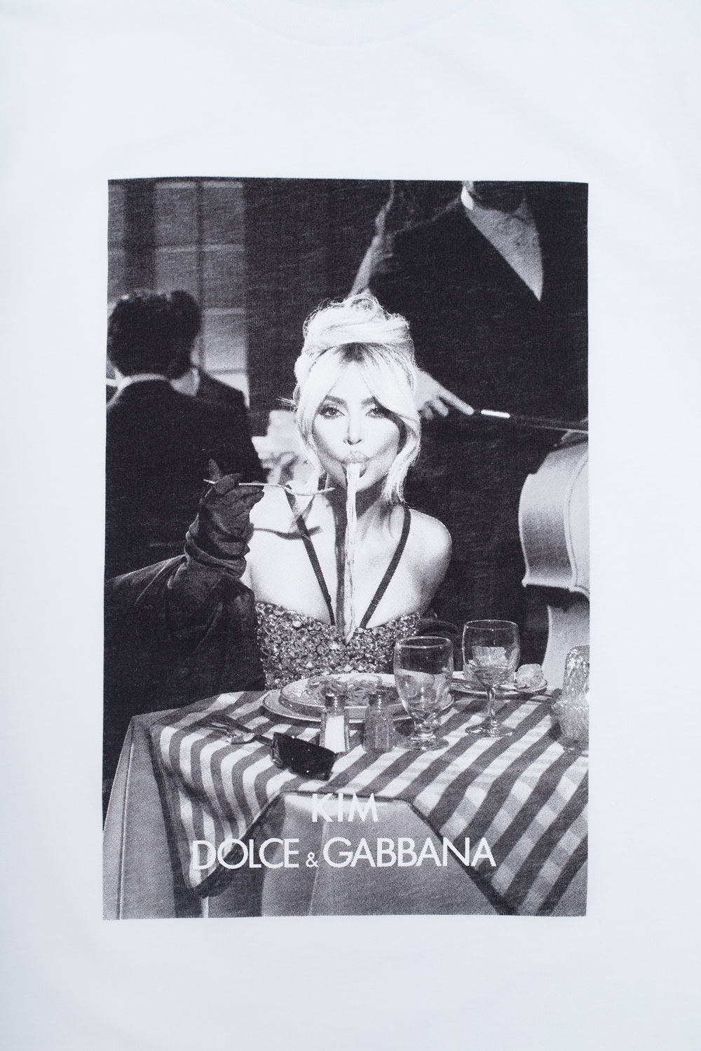 【DOLCE&GABBANA】KIM DOLCE&GABBANA オルガンジン トップ Fine-rib tank top with crystal DG logo in White for Women